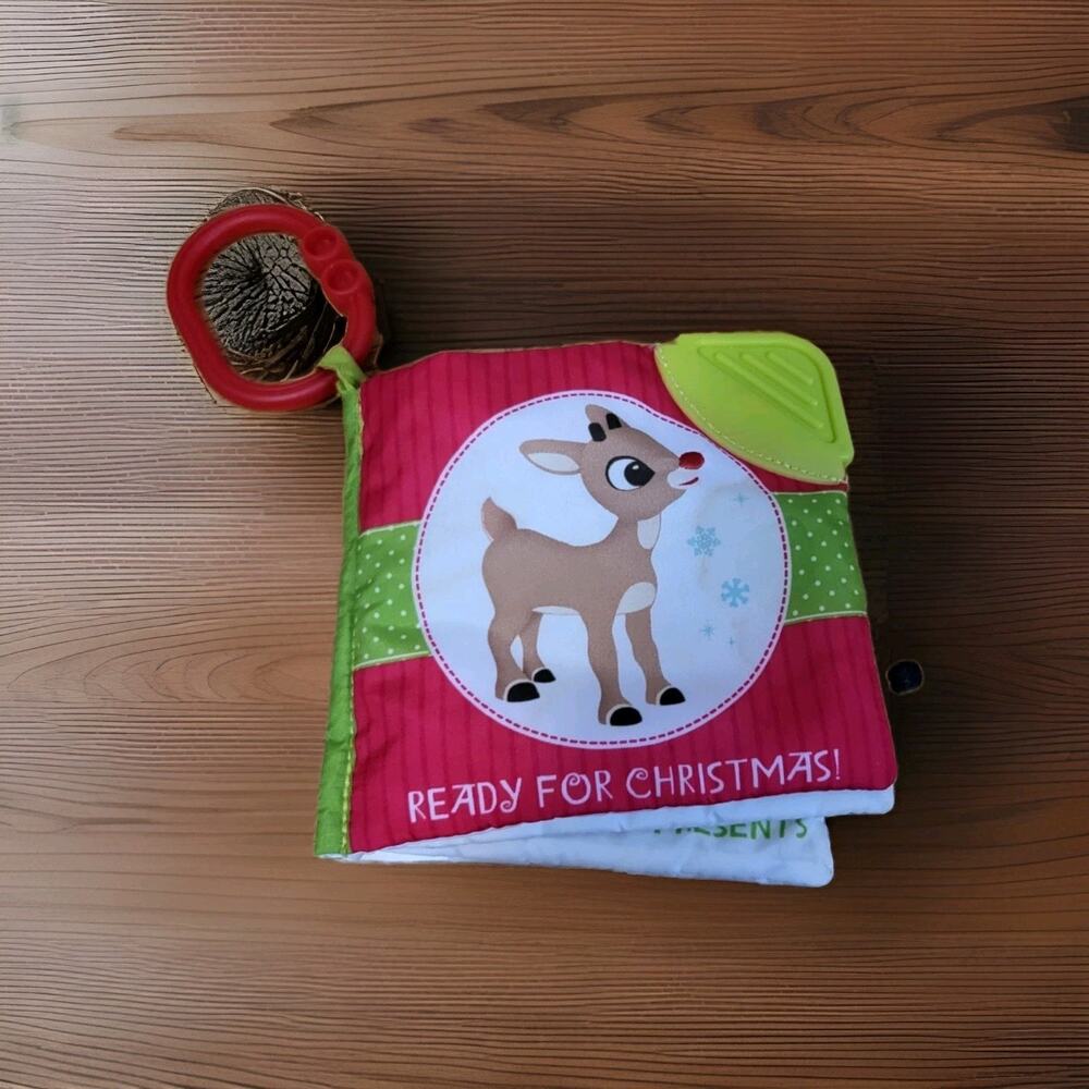 Rudolph the Red-Nosed Reindeer Soft Cloth Crinkle Baby Book Ready for Christmas